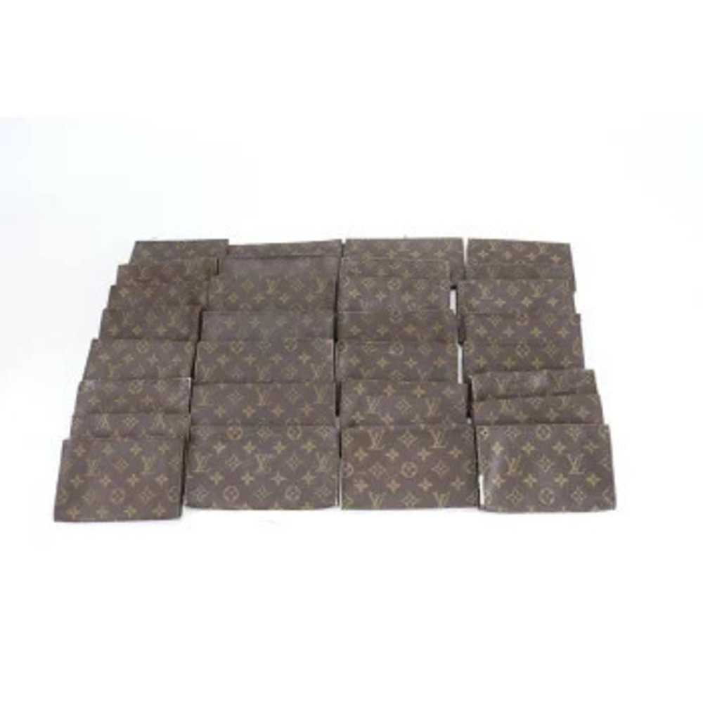 Louis Vuitton Monogram Damier Pouch Long Wallet Bifold Canvas Leather Brown